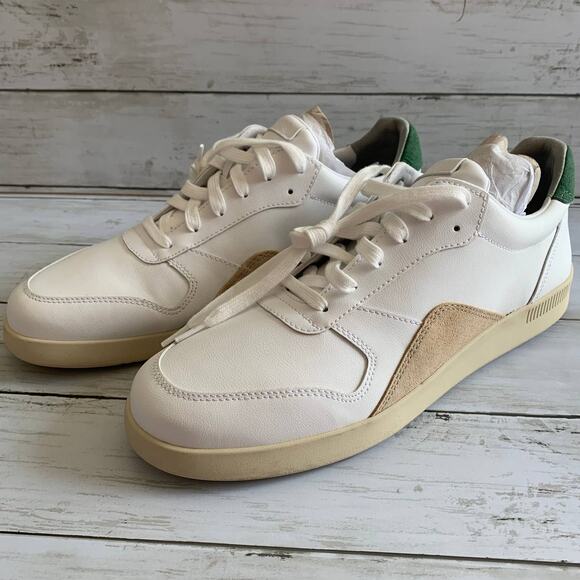 NEW Everlane The Releather Court Tennis Shoes Sneakers in White/Green/Tan - Picture 4 of 8